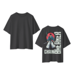 oversize-chain-breaker-unisex-black-tshirt-front-back-view-yuvio