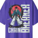 oversize-chain-breaker-unisex-blue-tshirt-close-up-view-yuvio