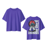 oversize-chain-breaker-unisex-blue-tshirt-front-back-view-yuvio