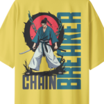 oversize-chain-breaker-unisex-mustard-yellow-tshirt-close-up-view-yuvio