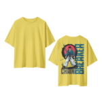 oversize-chain-breaker-unisex-mustard-yellow-tshirt-front-back-view-yuvio