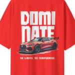oversized-dominate-unisex-red-tshirt-close-up-view-yuvio