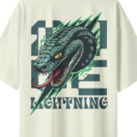oversized-lightning-snake-unisex-beige-tshirt-close-up-view-yuvio