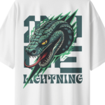 oversized-lightning-snake-unisex-white-tshirt-close-up-view-yuvio