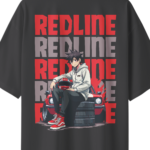 oversized-redline-unisex-black-tshirt-close-up-view-yuvio