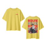 oversized-redline-unisex-mustard-yellow-tshirt-front-back-view-yuvio