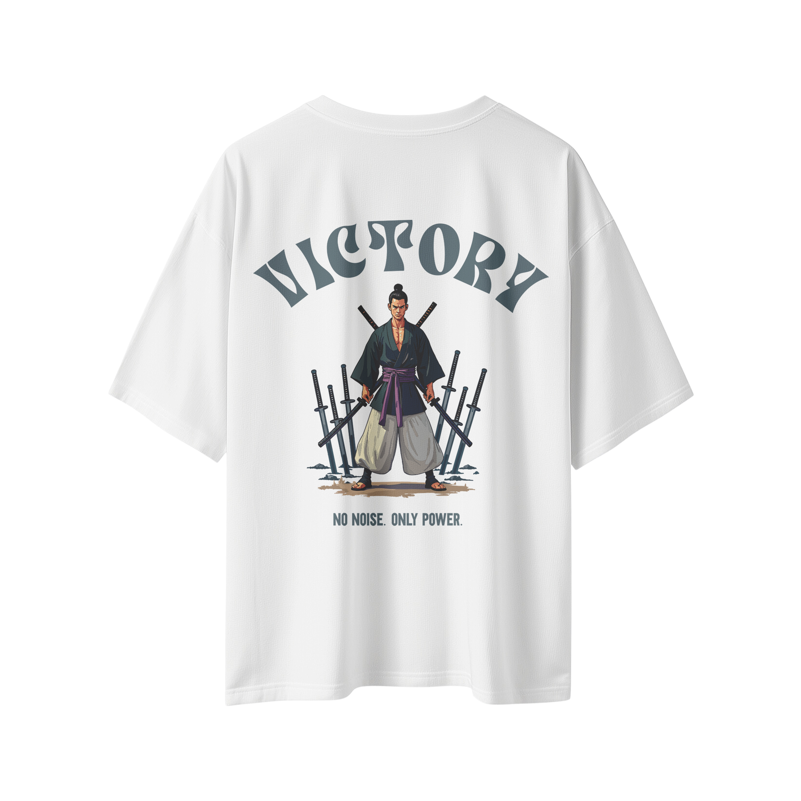 oversized-victory-unisex-white-tshirt-back-view-yuvio Victory Unisex Oversize T-Shirt | Yuvio - Image 1