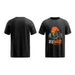 regular-fit-gad-bhramanti-unisex-black-tshirt-front-back-view-yuvio