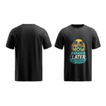 regular-fit-hustle-now-paradise-later-unisex-black-tshirt-front-back-view-yuvio