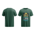 regular-fit-hustle-now-paradise-later-unisex-olive-green-tshirt-front-back-view-yuvio