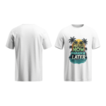 regular-fit-hustle-now-paradise-later-unisex-white-tshirt-front-back-view-yuvio