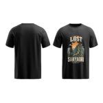 regular-fit-lost-in-sahyadri-unisex-black-tshirt-front-back-view-yuvio