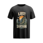 regular-fit-lost-in-sahyadri-unisex-black-tshirt-front-view-yuvio
