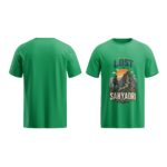 regular-fit-lost-in-sahyadri-unisex-green-tshirt-front-back-view-yuvio