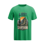 regular-fit-lost-in-sahyadri-unisex-green-tshirt-front-view-yuvio