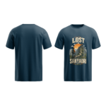 regular-fit-lost-in-sahyadri-unisex-navy-blue-tshirt-front-back-view-yuvio