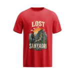 regular-fit-lost-in-sahyadri-unisex-red-tshirt-front-view-yuvio