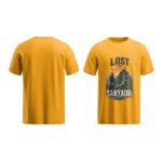 regular-fit-lost-in-sahyadri-unisex-yellow-tshirt-front-back-view-yuvio