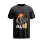 regular-fit-sahyadri-unisex-black-tshirt-front-view-yuvio