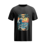 regular-fit-salty-air-dont-care-unisex-black-tshirt-front-view-yuvio