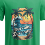 regular-fit-salty-air-dont-care-unisex-green-tshirt-close-up-view-yuvio