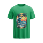 regular-fit-salty-air-dont-care-unisex-green-tshirt-front-view-yuvio