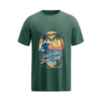 regular-fit-salty-air-dont-care-unisex-olive-green-tshirt-front-view-yuvio