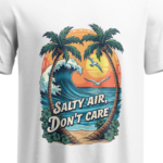 Salty Air, Don't Care Unisex Regular Fit T-Shirt | Yuvio - Image 4
