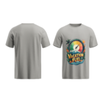regular-fit-vacation-fuel-unisex-melange-grey-tshirt-front-back-view-yuvio