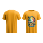 regular-fit-vacation-fuel-unisex-yellow-tshirt-front-back-view-yuvio