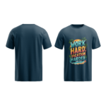regular-fit-work-hard-vacation-harder-unisex-navy-blue-tshirt-front-back-view-yuvio